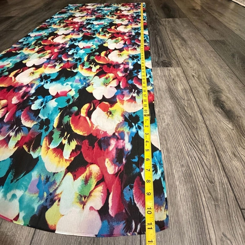Calvin Klein Floral Pansy Chiffon Scarf Wrap Multi-Color OS Lightweight Boho - Picture 10 of 10